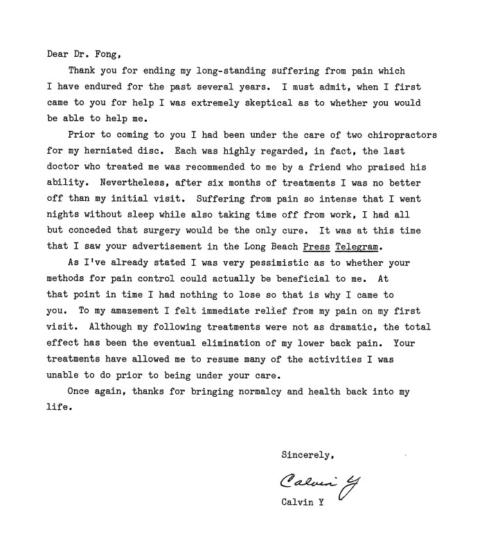 11 - Dr Tong Herniated Disc Testimonial Letter