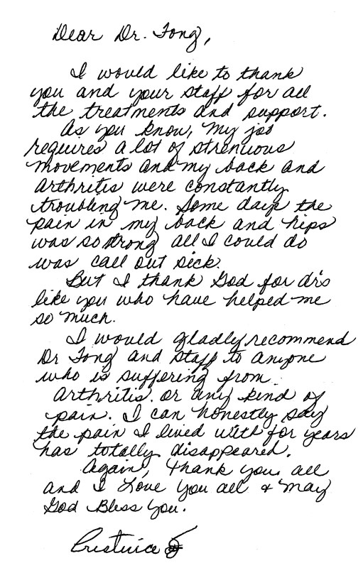 7 - Dr Tong Hip Pain Testimonial Letter