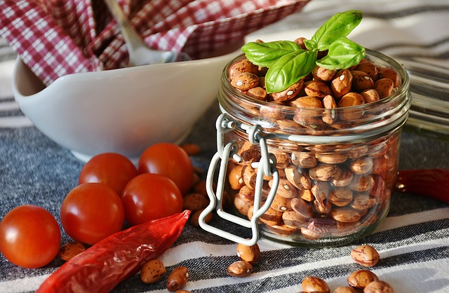 beans jar tomatoes food